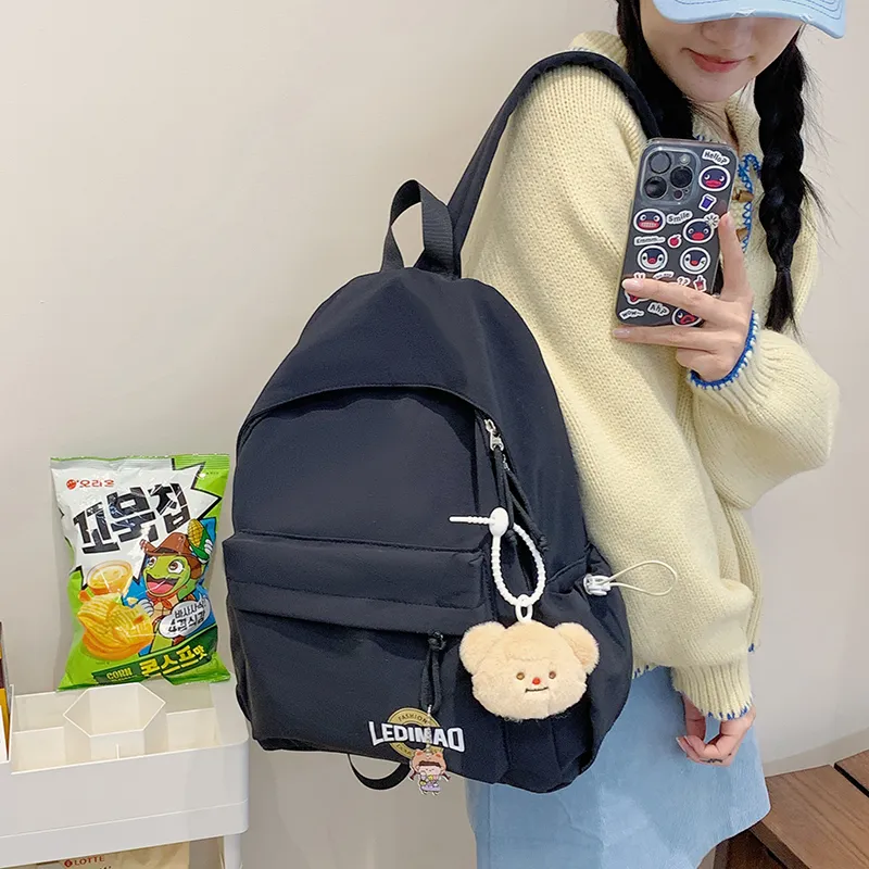 SURELAPTOP Nylon Fabric Backpack Unisex Multicolor-6