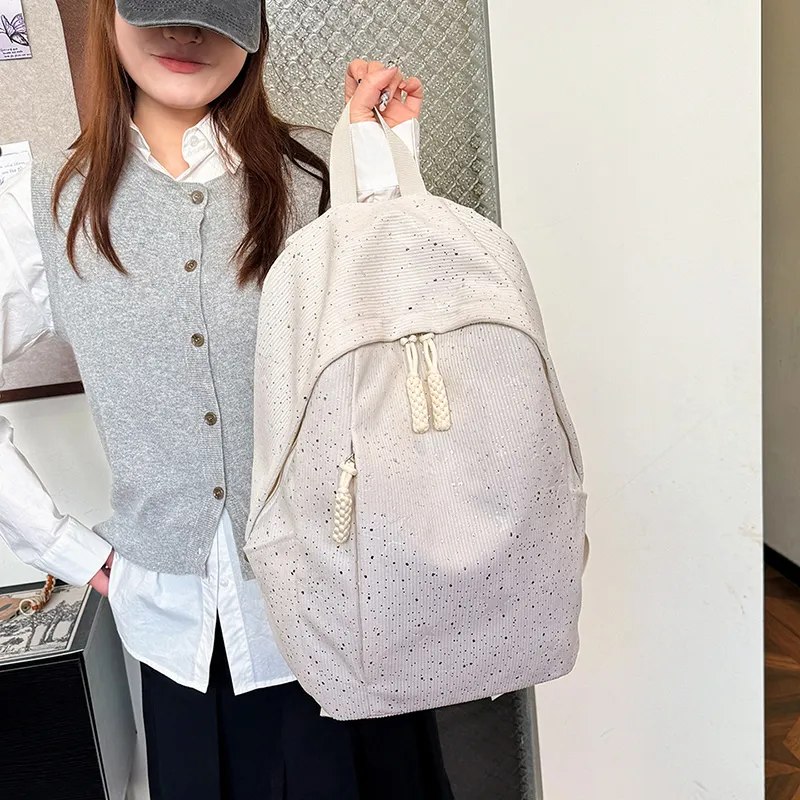 SURELAPTOP Strips Backpack Women's Ecru-2