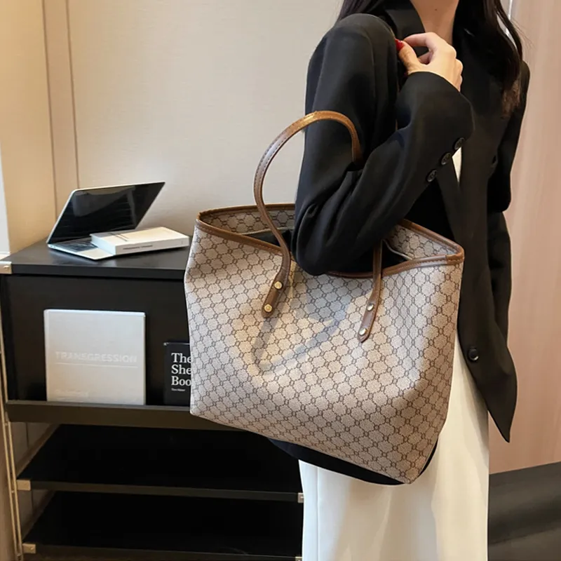 SURELAPTOP PU Tote Bag Shopping Bag Shoulder Bags Large Size Women's Multicolor-1