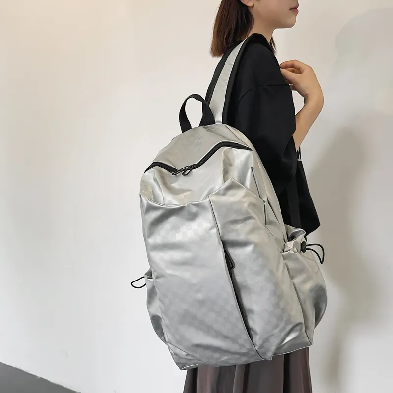 SURELAPTOP PU Backpack Regular Unisex Black/Blue/Silver/Gray-10