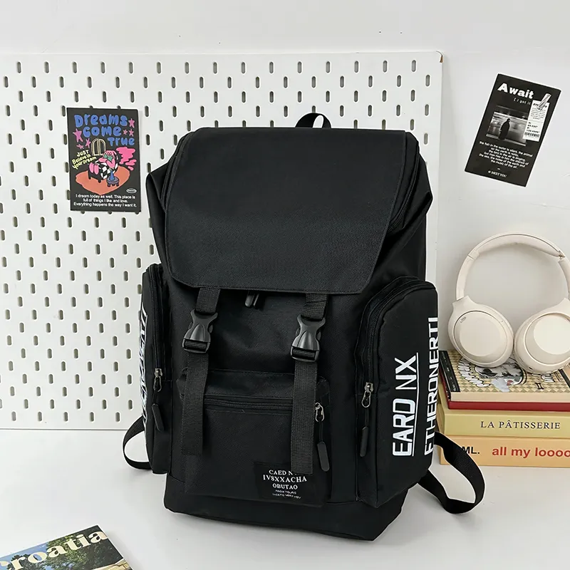 SURELAPTOP Nylon Backpack Unisex Gray/Black-7