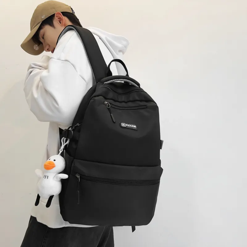 SURELAPTOP Nylon Backpack Unisex Ecru/Black-7