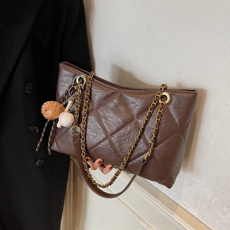 SURELAPTOP PU Shoulder Bag Regular Women's Ecru/Black/Coffee-21