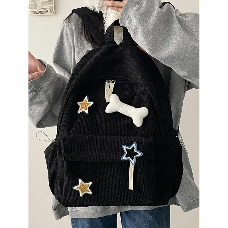SURELAPTOP Corduroy Backpack Unisex Multicolor-7