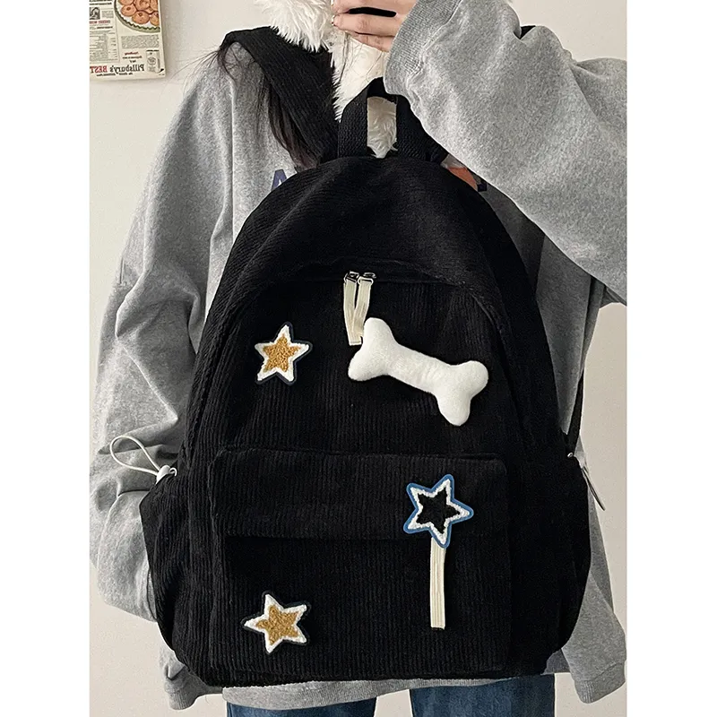 SURELAPTOP Corduroy Backpack Unisex Multicolor-6