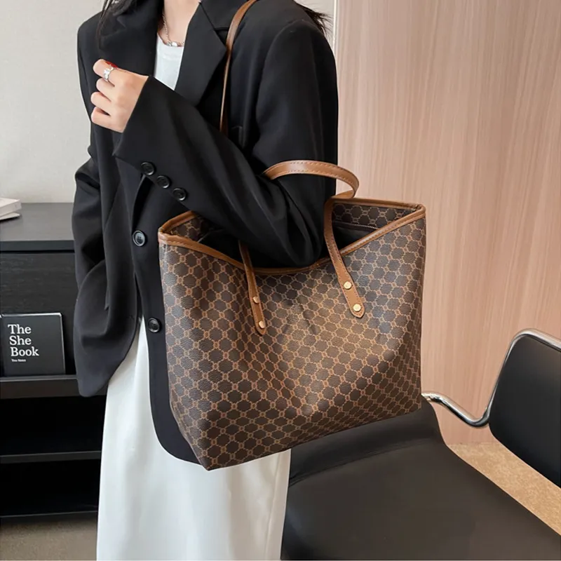 SURELAPTOP PU Tote Bag Shopping Bag Shoulder Bags Large Size Women's Multicolor-25