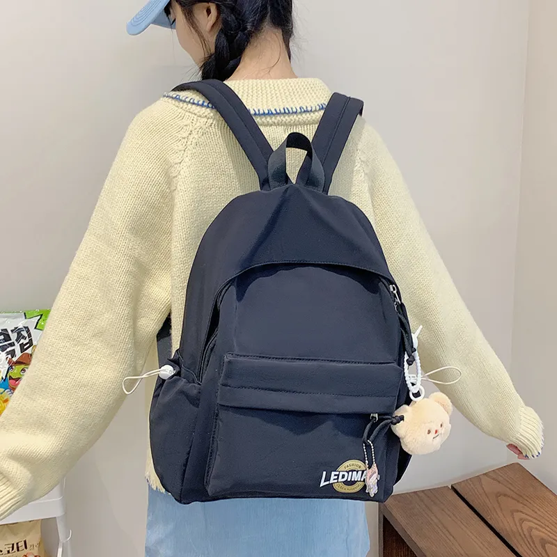 SURELAPTOP Nylon Fabric Backpack Unisex Multicolor-7