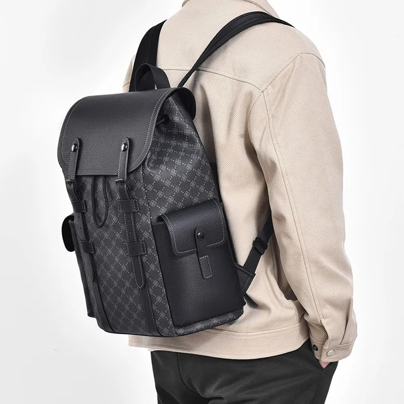 SURELAPTOP PVC Backpacks Backpack Large Size Unisex Black-1
