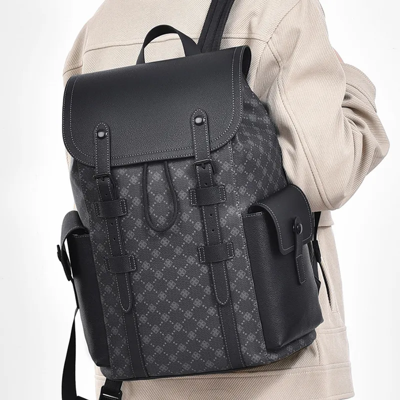 SURELAPTOP PVC Backpacks Backpack Large Size Unisex Black-3