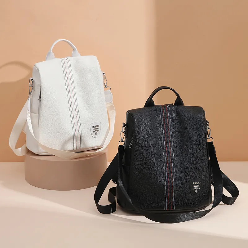 SURELAPTOP Oxford Backpack Unisex Apricot Almond/Black-2
