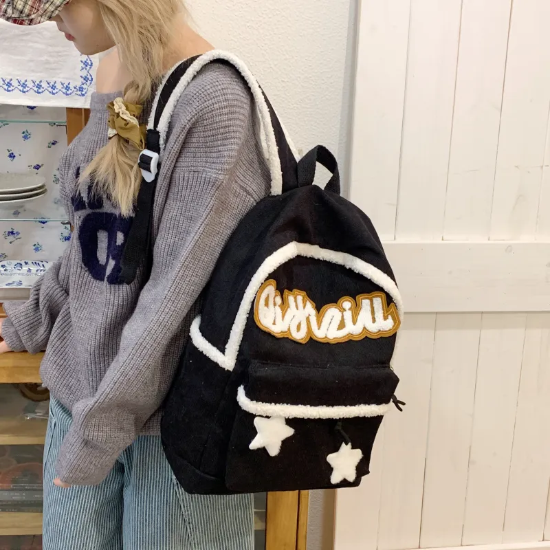 SURELAPTOP Fabric Backpack Regular Women's Black/Coffee-4