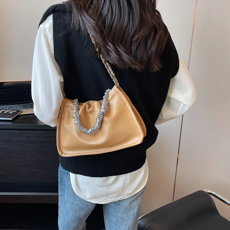SURELAPTOP PU Shoulder Bag, Crossbody Bag Regular Women's Black/Ecru/Milk Tea/Taro Purple/Silver-1