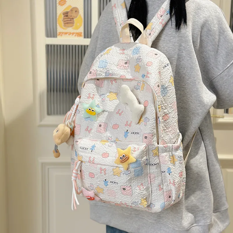 SURELAPTOP Nylon Backpack Women's Multicolor-1