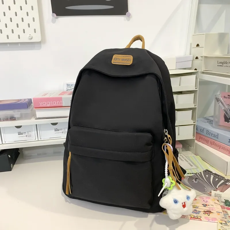 SURELAPTOP Nylon Backpack Unisex White/Black/Yellow/Blue-5
