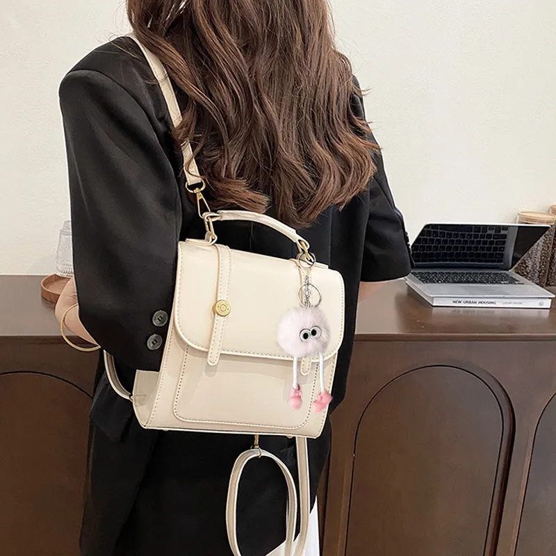 SURELAPTOP Leather PU Backpack Handbag Medium Size Women's Multicolor-16