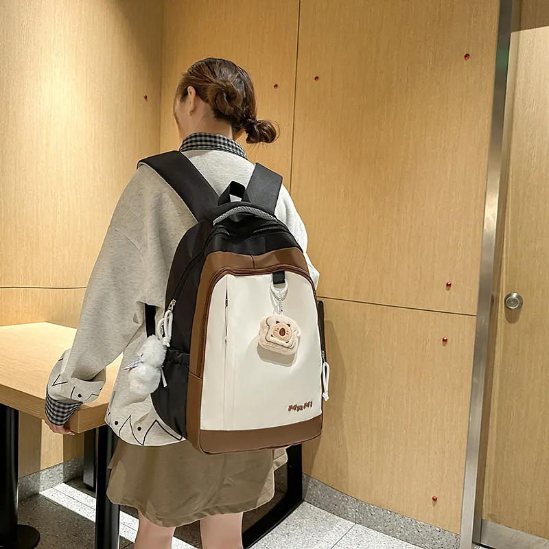 SURELAPTOP Nylon Backpack Women's Multicolor-4