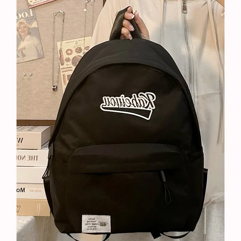 SURELAPTOP Nylon Backpack Unisex Red Blue/Black/Apricot-7