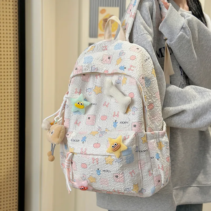 SURELAPTOP Nylon Backpack Women's Multicolor-3