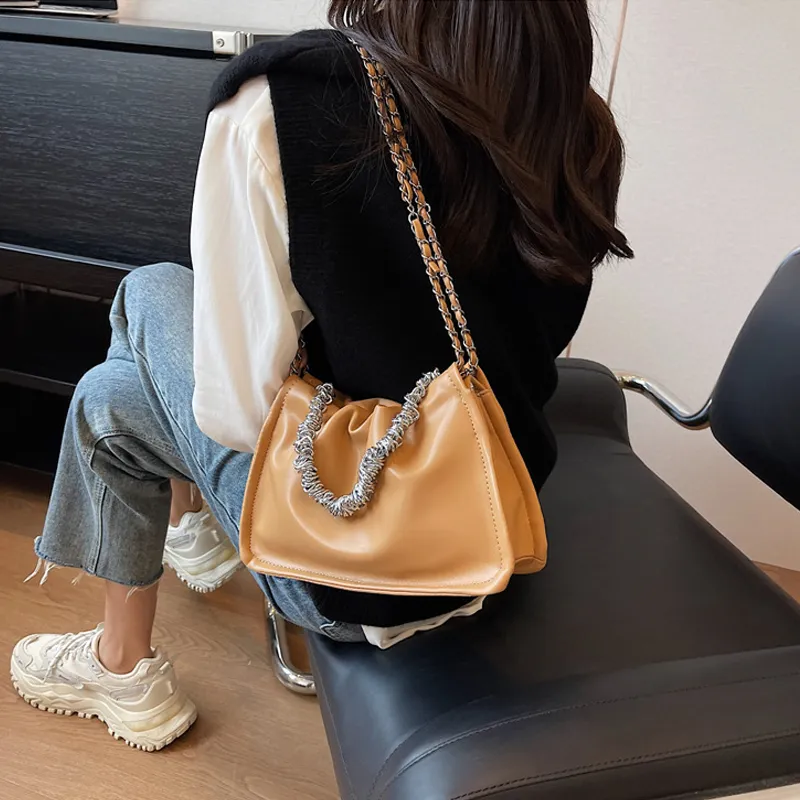 SURELAPTOP PU Shoulder Bag, Crossbody Bag Regular Women's Black/Ecru/Milk Tea/Taro Purple/Silver-3