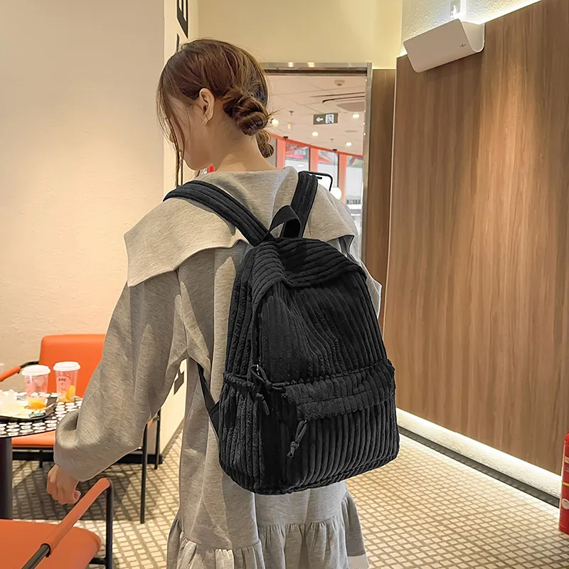 SURELAPTOP Corduroy Backpack Unisex Multicolor-9