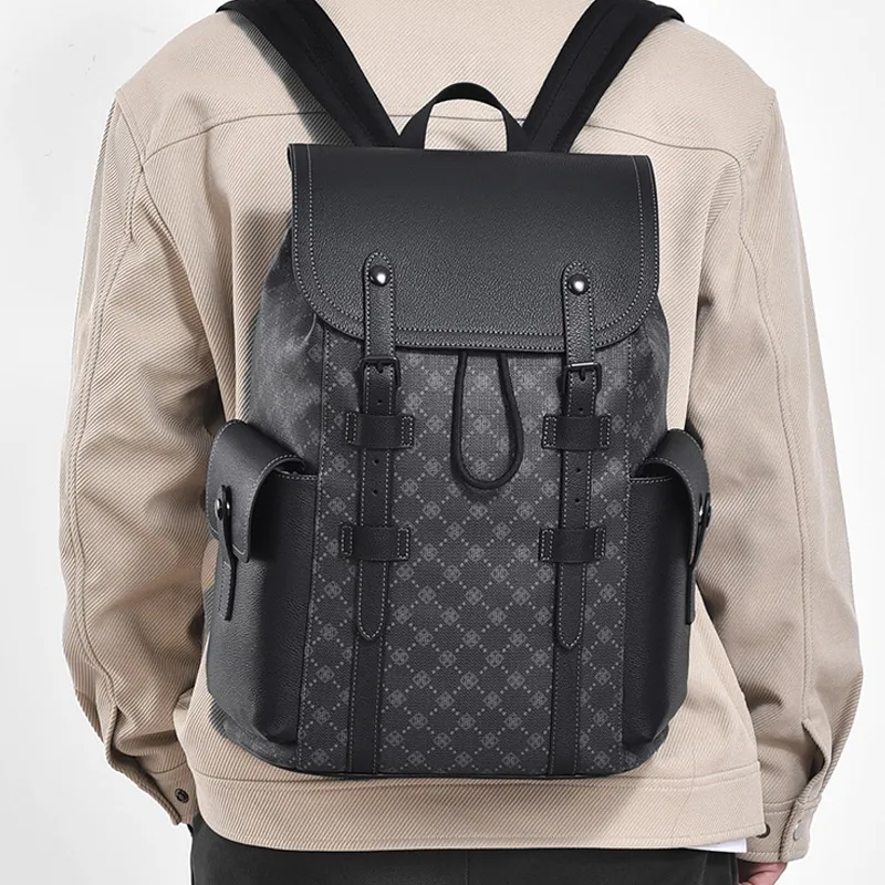 SURELAPTOP PVC Backpacks Backpack Large Size Unisex Black-2