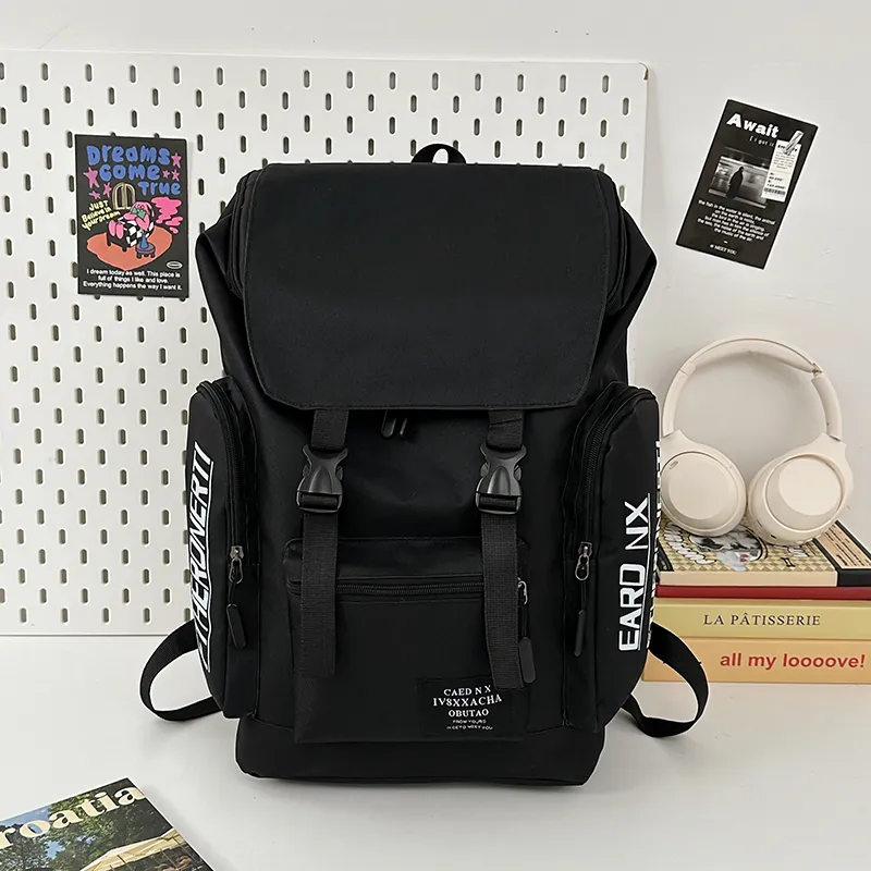 SURELAPTOP Nylon Backpack Unisex Gray/Black-6