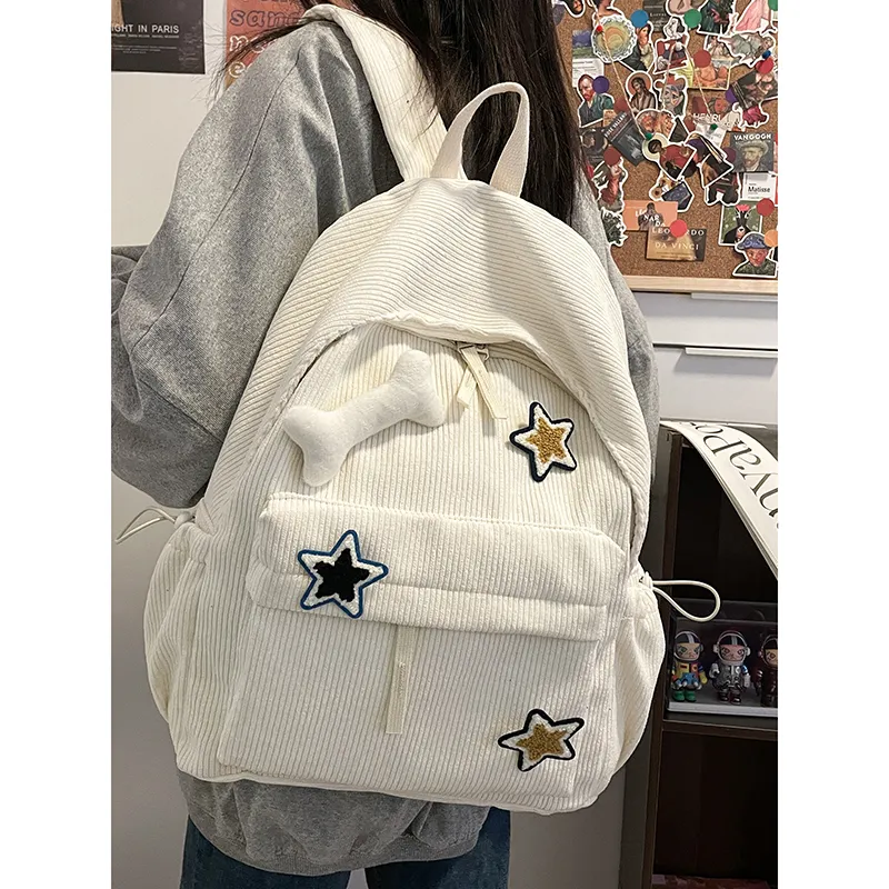 SURELAPTOP Corduroy Backpack Unisex Multicolor-2