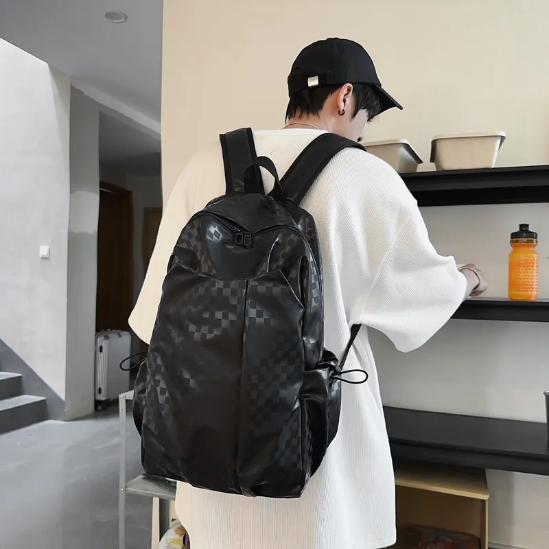 SURELAPTOP PU Backpack Regular Unisex Black/Blue/Silver/Gray-1