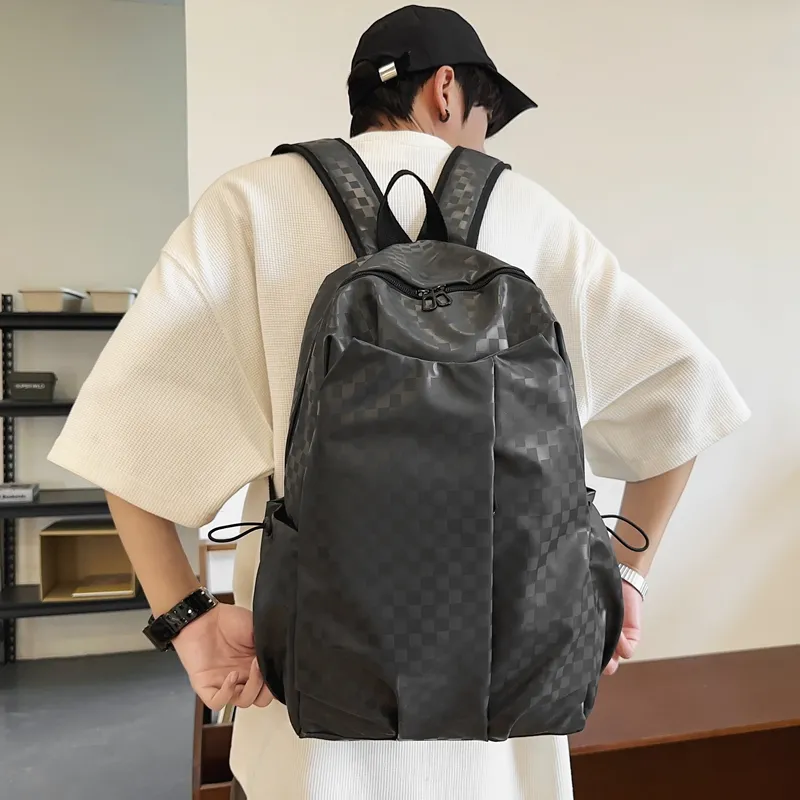 SURELAPTOP PU Backpack Regular Unisex Black/Blue/Silver/Gray-17