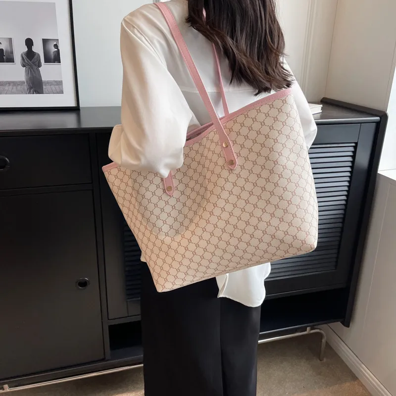 SURELAPTOP PU Tote Bag Shopping Bag Shoulder Bags Large Size Women's Multicolor-16