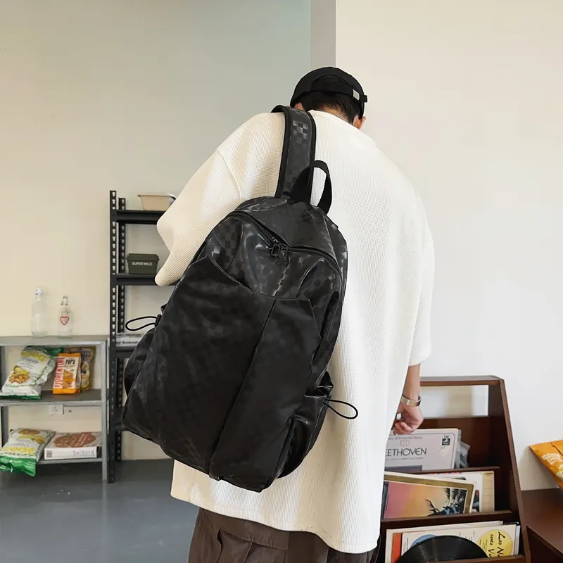 SURELAPTOP PU Backpack Regular Unisex Black/Blue/Silver/Gray-4