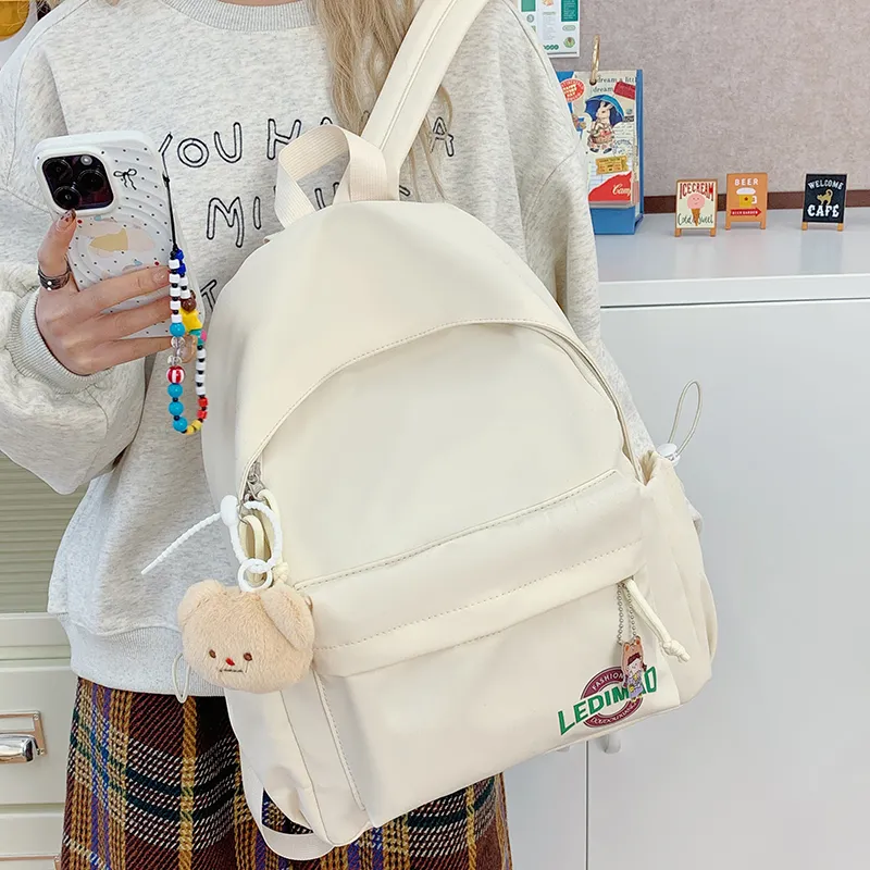 SURELAPTOP Nylon Fabric Backpack Unisex Multicolor-3
