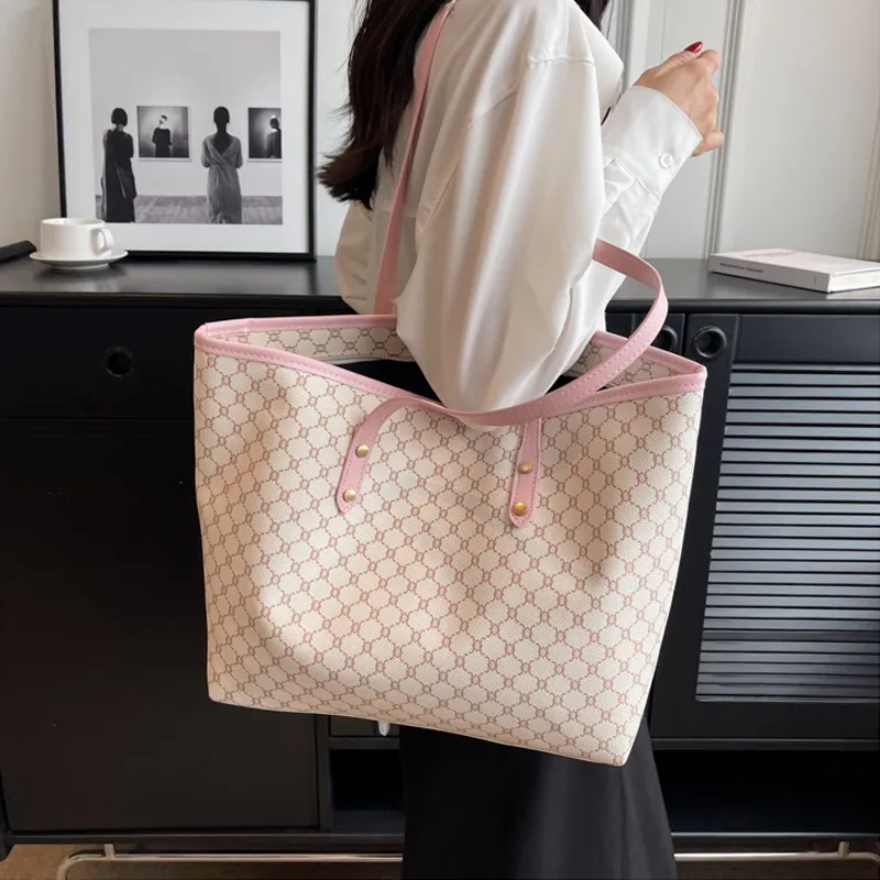 SURELAPTOP PU Tote Bag Shopping Bag Shoulder Bags Large Size Women's Multicolor-15
