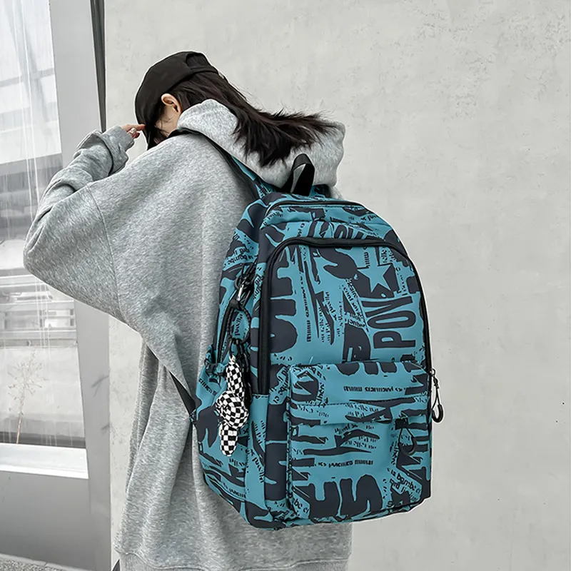 SURELAPTOP Nylon Laptop Backpack Large Size Unisex Black/Gray/Green/Blue-13