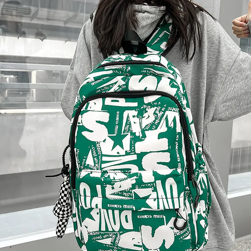 SURELAPTOP Nylon Laptop Backpack Large Size Unisex Black/Gray/Green/Blue-9