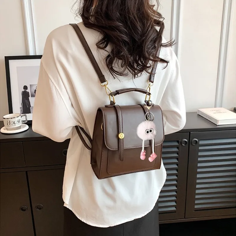 SURELAPTOP Leather PU Backpack Handbag Medium Size Women's Multicolor-39