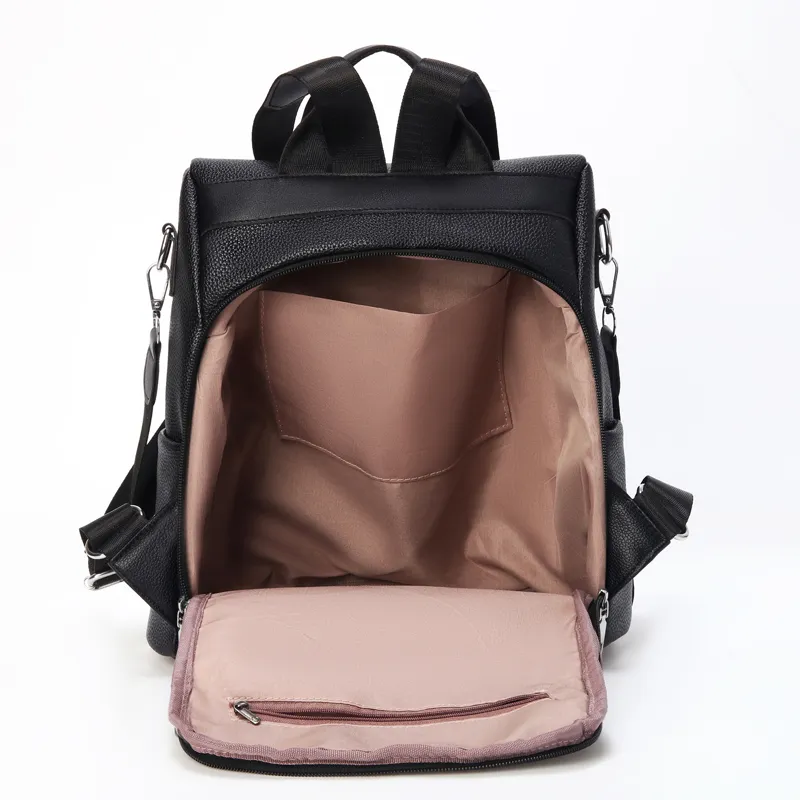 SURELAPTOP Oxford Backpack Unisex Apricot Almond/Black-11