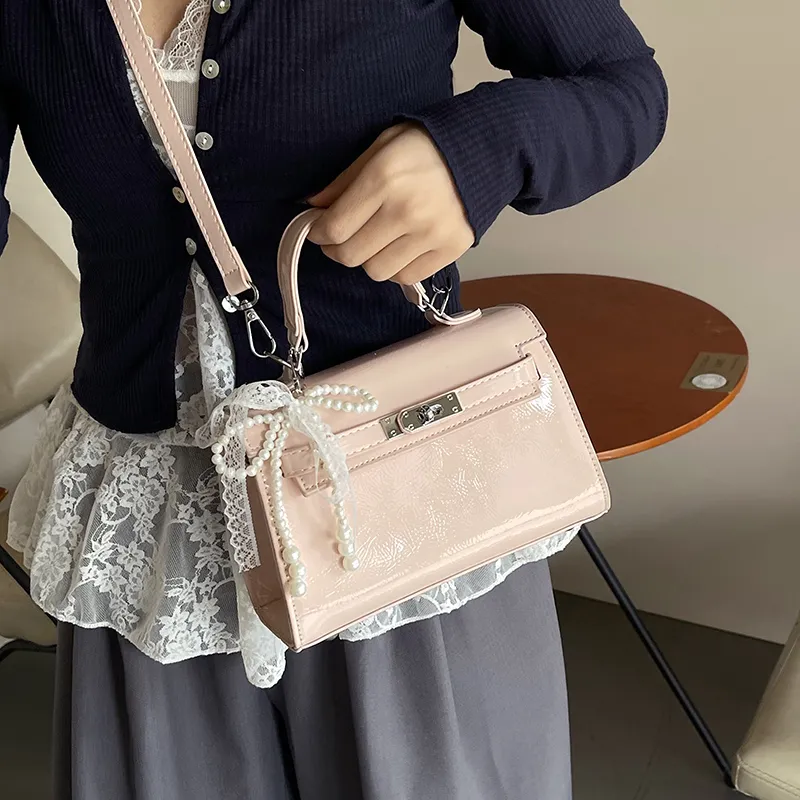 SURELAPTOP Patent Leather Handbag Regular Women's Multicolor-8