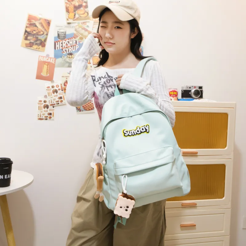 SURELAPTOP Nylon Backpack Regular Women's Multicolor-10