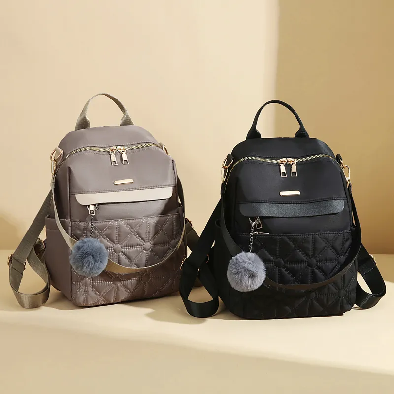 SURELAPTOP Nylon Backpack Women's Multicolor-9