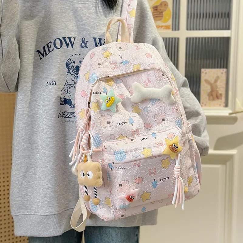 SURELAPTOP Nylon Backpack Women's Multicolor-6