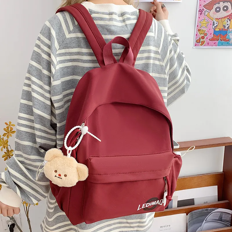 SURELAPTOP Nylon Fabric Backpack Unisex Multicolor-19