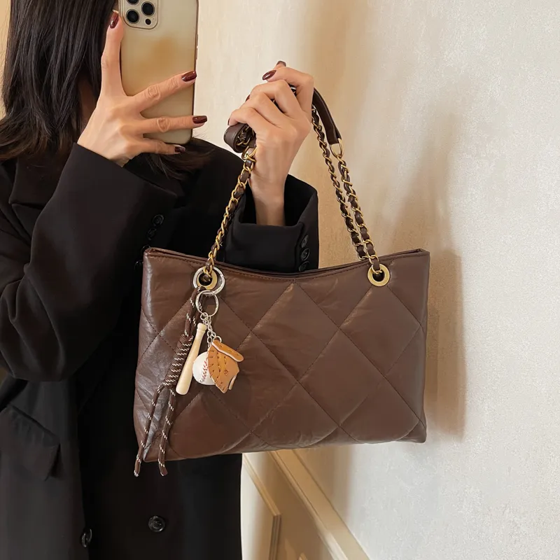 SURELAPTOP PU Shoulder Bag Regular Women's Ecru/Black/Coffee-19