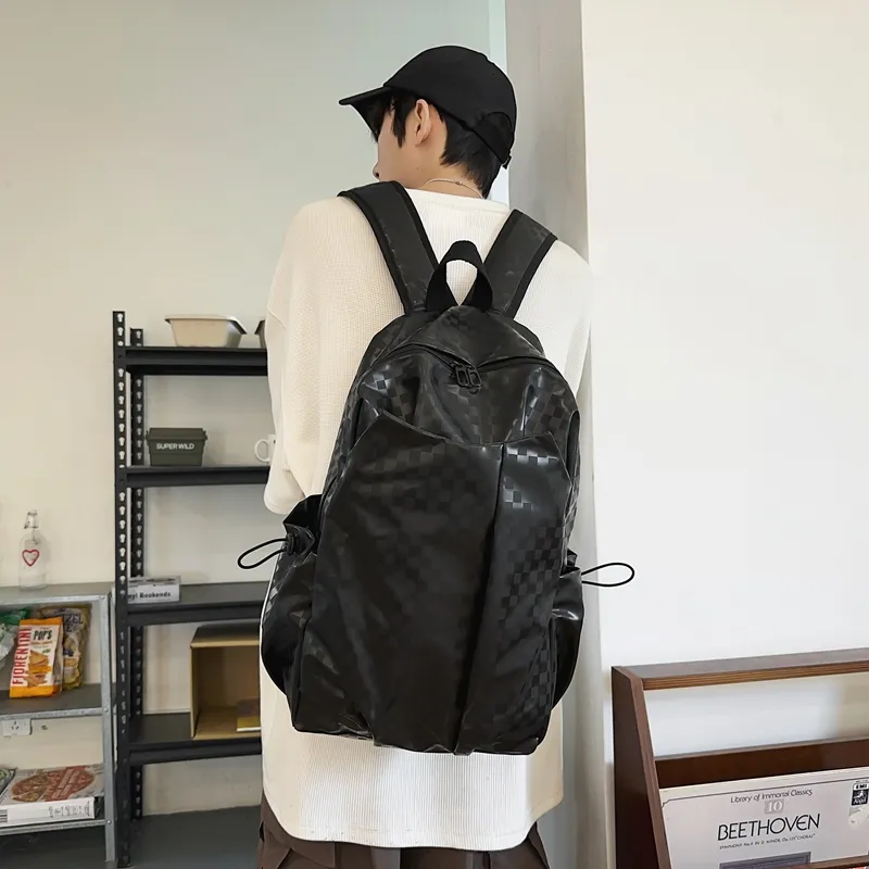 SURELAPTOP PU Backpack Regular Unisex Black/Blue/Silver/Gray-2