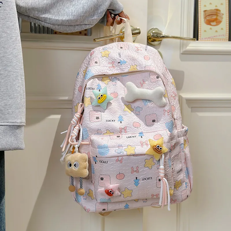 SURELAPTOP Nylon Backpack Women's Multicolor-7