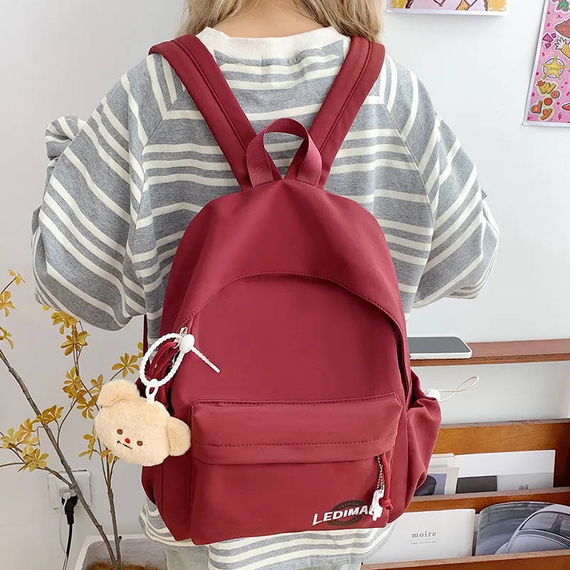 SURELAPTOP Nylon Fabric Backpack Unisex Multicolor-17