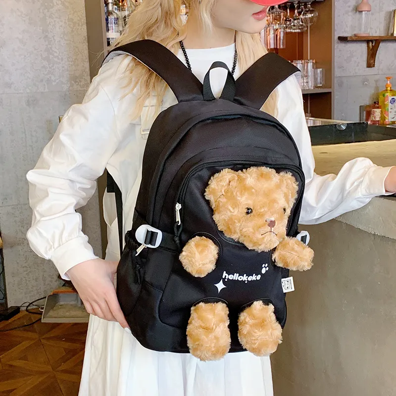 SURELAPTOP Nylon Fabric Backpack Women's Multicolor-5