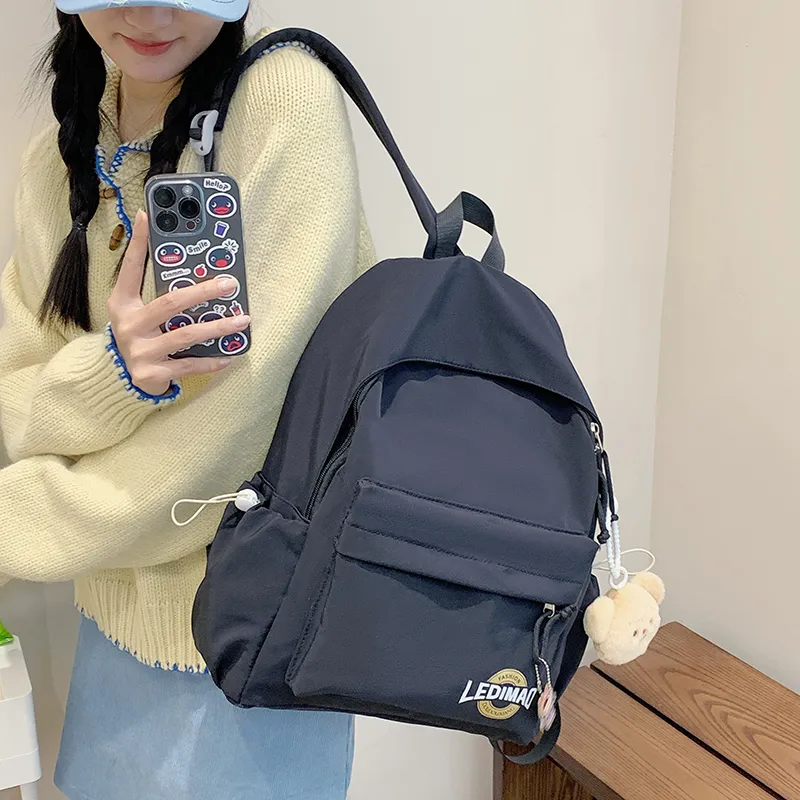 SURELAPTOP Nylon Fabric Backpack Unisex Multicolor-9