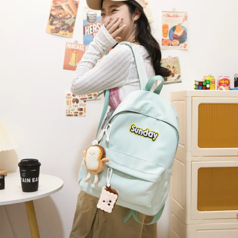 SURELAPTOP Nylon Backpack Regular Women's Multicolor-9