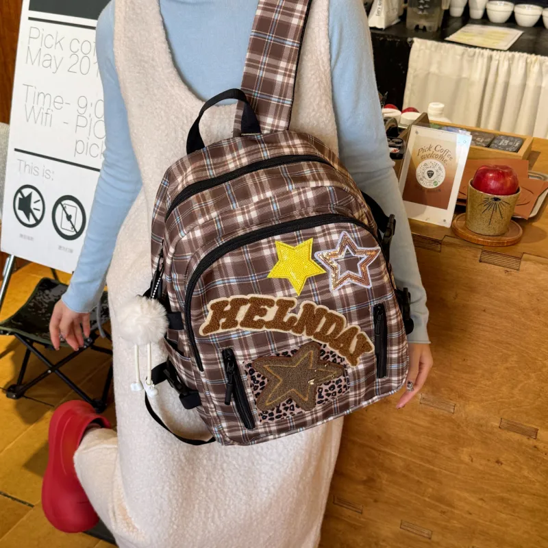 SURELAPTOP Nylon Fabric Backpack Unisex Multicolor-3